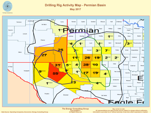 Drilling Rig Activity Map - Permian Basin (May 2017)