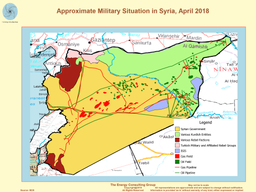 Approximate Military Situation in Syria, April 2018