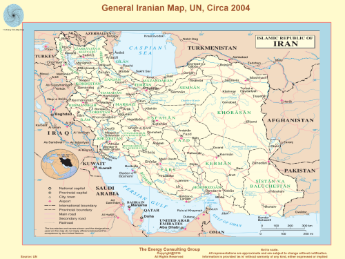 General Iranian Map, UN, Circa 2004