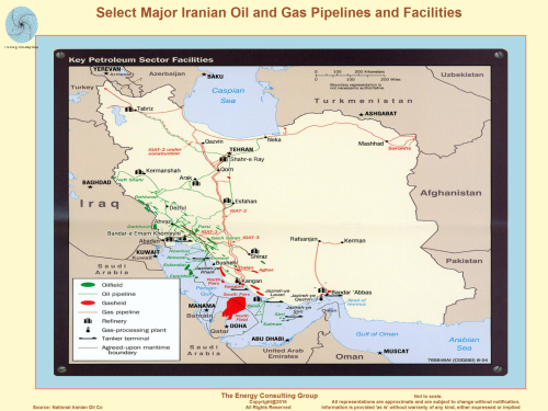 Select Major Iranian Oil and Gas Pipelines and Facilities