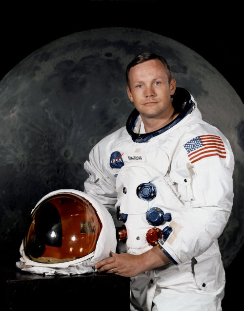 Neil Armstrong:  The first man to set foot on the man.  He had the right stuff.
