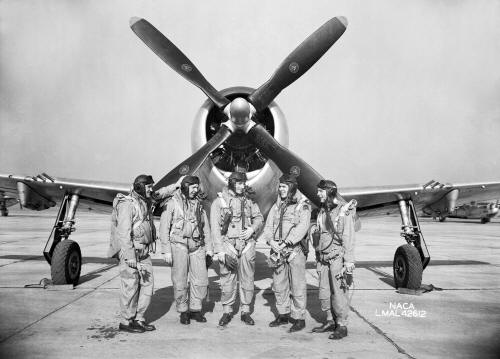 Research pilots with P-47 Thunderbolt Fighter