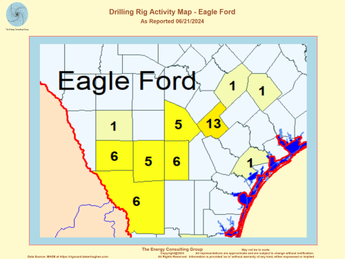 Oil and Gas Drilling Rig Activity Map - Eagle Ford