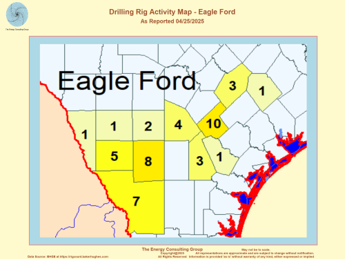 Oil and Gas Drilling Rig Activity Map - Eagle Ford