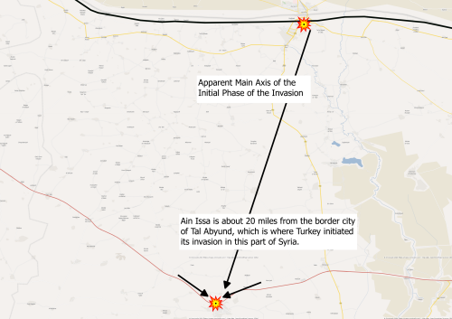Main Assault Axis of the Turkish Invasion of Syria. 