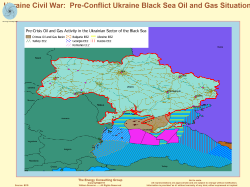 Ukraine Map: pre-crisis Black Sea oil and gas concessions, Crimea Basin