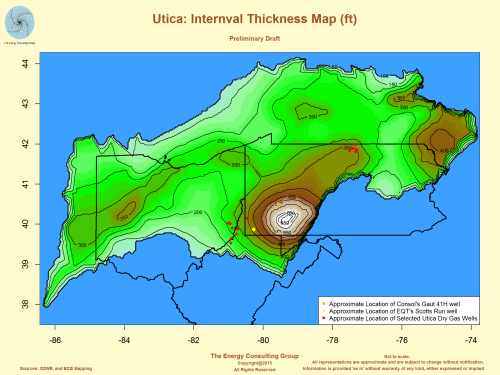 Utica_Intercal Thickness (ft)-map
